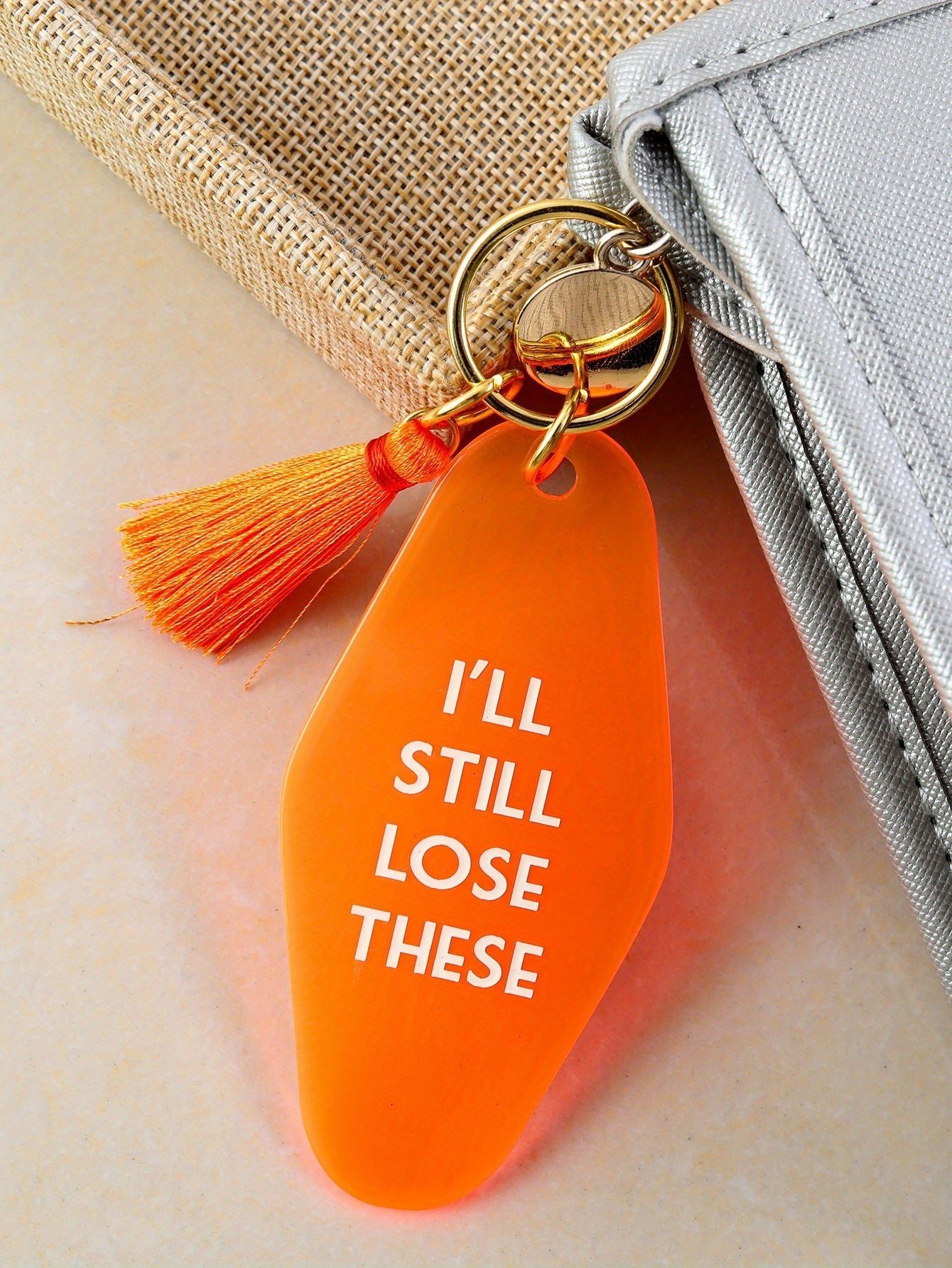 1PC Orange Hotel Key Tag Jeans, Pants, Clothing Accessories Tassel Pendant I'll Still Lose These - by PAWFECTWORLDS | PAWFECTWORLDS | , ,