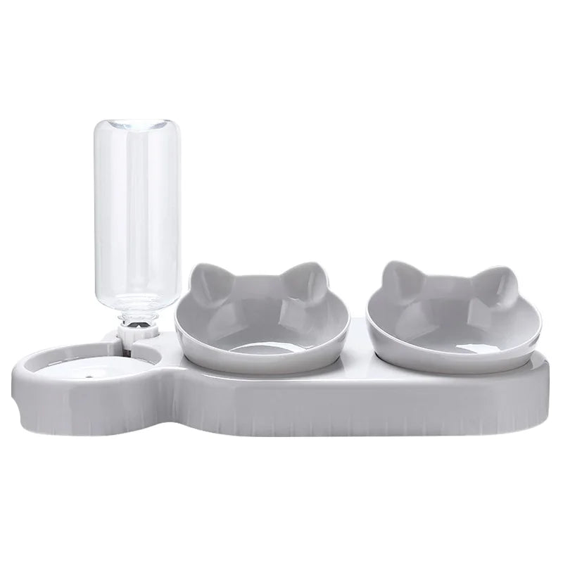 3 in 1 Cat Feeder Automatic Water Dispenser Double Bowl Pet Bowl for Small Dogs Cats Pet Food Container Cat Accessories - by PAWFECTWORLDS | PAWFECTWORLDS | , ,
