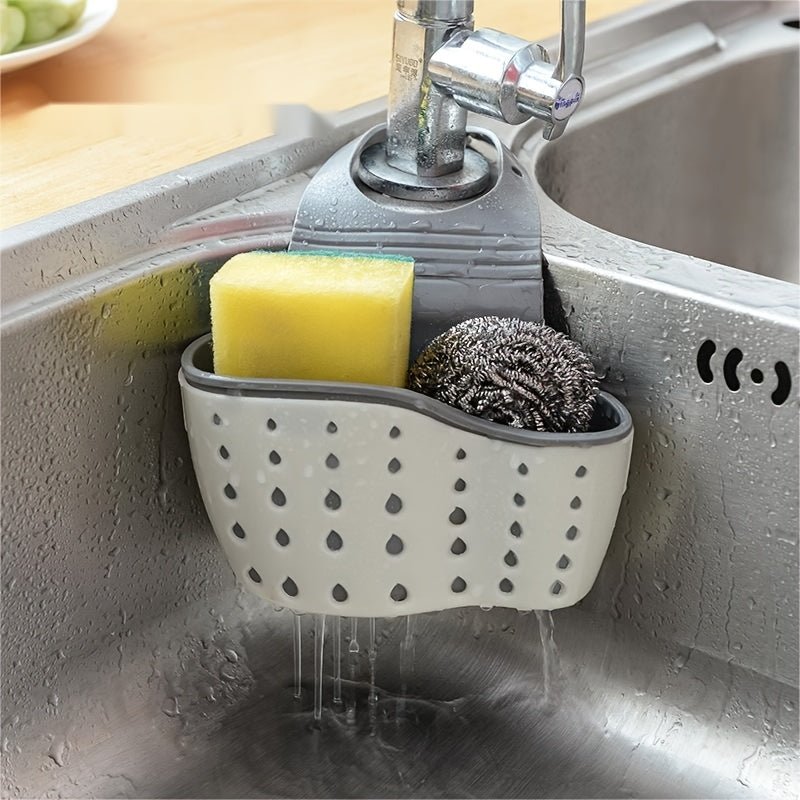 1 Pc Multifunctional Sink Sponge Rack With Adjustable Shoulder Strap - Hanging Bag, Organize And Drain Your Sponge With Ease - Perfect For Kitchen And Bathroom - Kitchen Supplies - by PAWFECTWORLDS | PAWFECTWORLDS | , ,