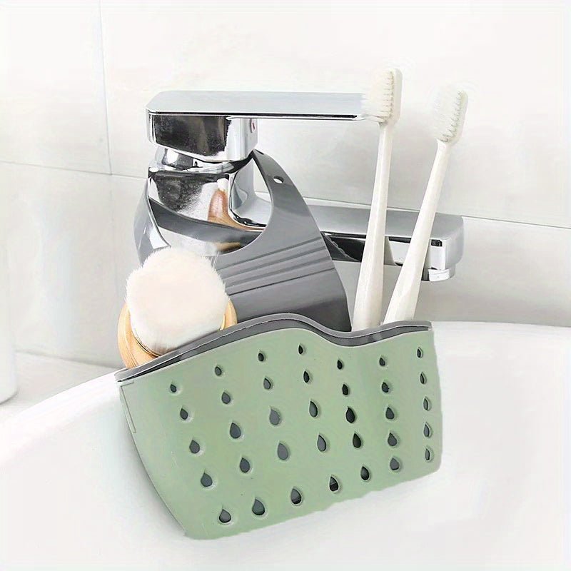 1 Pc Multifunctional Sink Sponge Rack With Adjustable Shoulder Strap - Hanging Bag, Organize And Drain Your Sponge With Ease - Perfect For Kitchen And Bathroom - Kitchen Supplies - by PAWFECTWORLDS | PAWFECTWORLDS | , ,