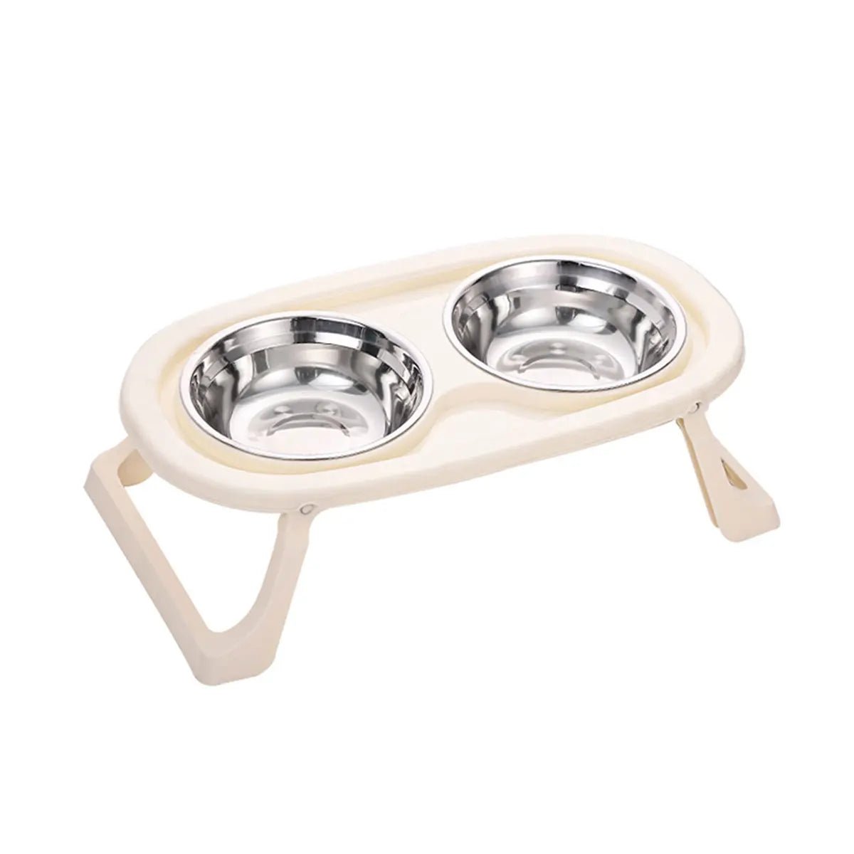 1PC Foldable Stainless Steel Pet Bowl Cat Food Bowl Cat Bowl Dog Food Bowl Neck Protection High Foot Double Bowl - by PAWFECTWORLDS | PAWFECTWORLDS | , ,