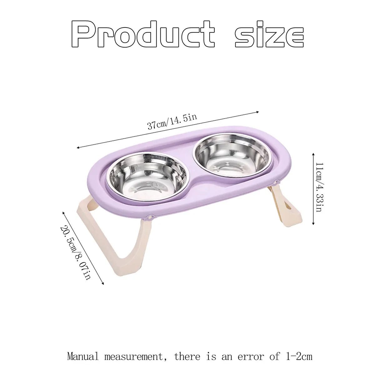 1PC Foldable Stainless Steel Pet Bowl Cat Food Bowl Cat Bowl Dog Food Bowl Neck Protection High Foot Double Bowl - by PAWFECTWORLDS | PAWFECTWORLDS | , ,