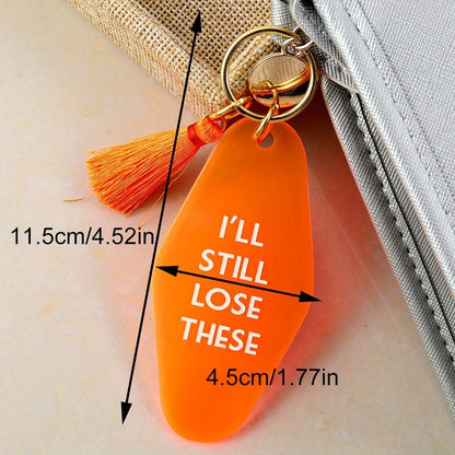 1PC Orange Hotel Key Tag Jeans, Pants, Clothing Accessories Tassel Pendant I'll Still Lose These - by PAWFECTWORLDS | PAWFECTWORLDS | , ,