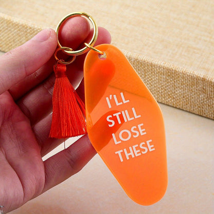 1PC Orange Hotel Key Tag Jeans, Pants, Clothing Accessories Tassel Pendant I'll Still Lose These - by PAWFECTWORLDS | PAWFECTWORLDS | , ,