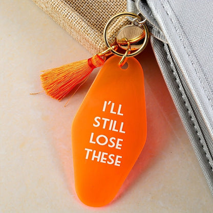 1PC Orange Hotel Key Tag Jeans, Pants, Clothing Accessories Tassel Pendant I'll Still Lose These - by PAWFECTWORLDS | PAWFECTWORLDS | , ,