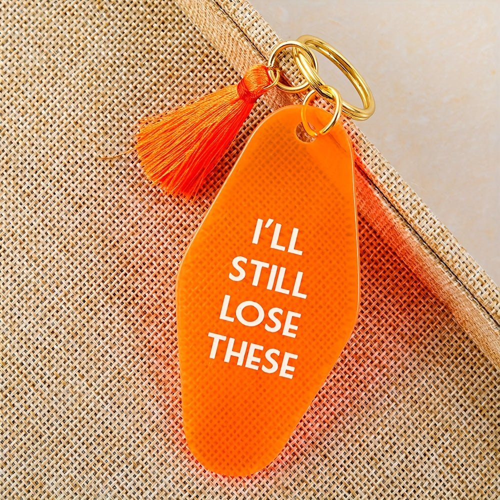 1PC Orange Hotel Key Tag Jeans, Pants, Clothing Accessories Tassel Pendant I'll Still Lose These - by PAWFECTWORLDS | PAWFECTWORLDS | , ,
