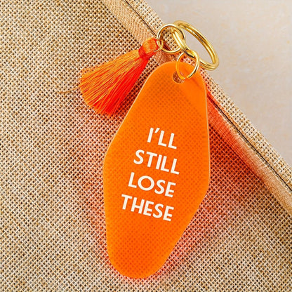 1PC Orange Hotel Key Tag Jeans, Pants, Clothing Accessories Tassel Pendant I'll Still Lose These - by PAWFECTWORLDS | PAWFECTWORLDS | , ,