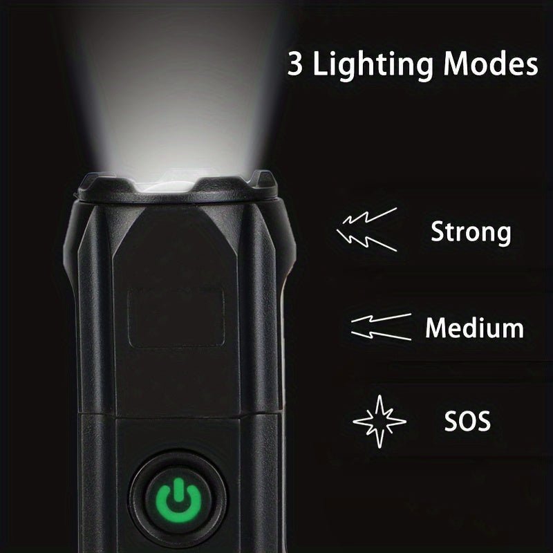 1pc Powerful Zoomable Flashlight, Outdoor Multi - functional Portable Home Small Flashlight, Telescopic Zoom Light - by PAWFECTWORLDS | PAWFECTWORLDS | , ,