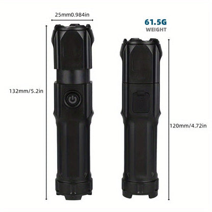 1pc Powerful Zoomable Flashlight, Outdoor Multi - functional Portable Home Small Flashlight, Telescopic Zoom Light - by PAWFECTWORLDS | PAWFECTWORLDS | , ,