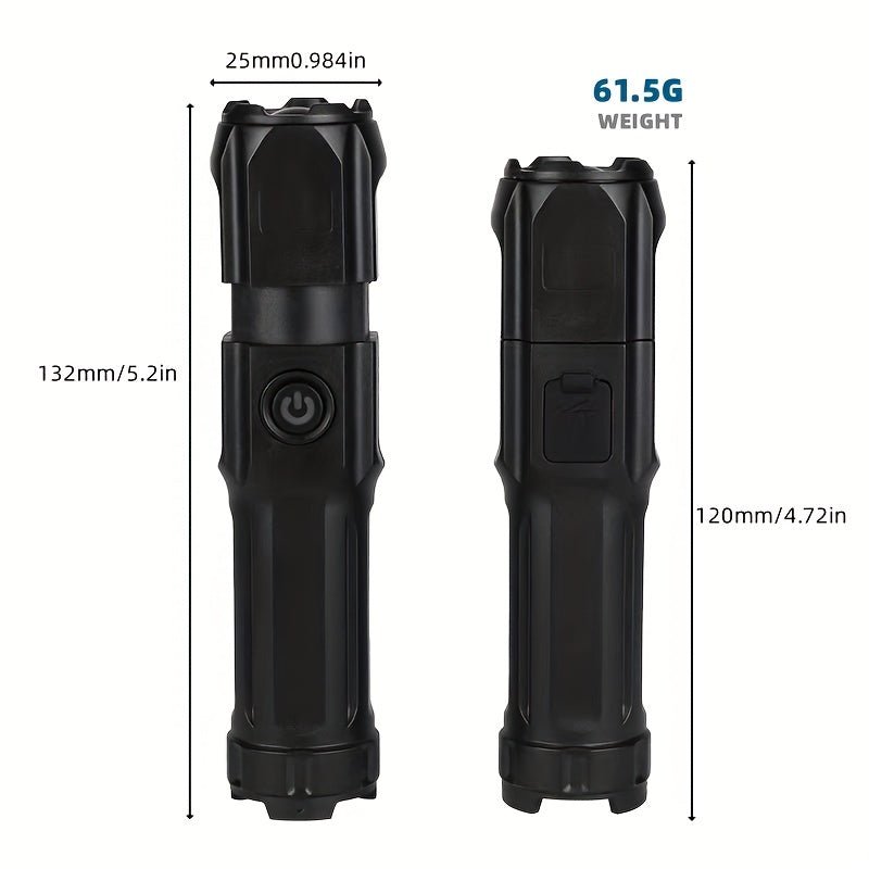 1pc Powerful Zoomable Flashlight, Outdoor Multi - functional Portable Home Small Flashlight, Telescopic Zoom Light - by PAWFECTWORLDS | PAWFECTWORLDS | , ,