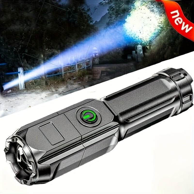 1pc Powerful Zoomable Flashlight, Outdoor Multi - functional Portable Home Small Flashlight, Telescopic Zoom Light - by PAWFECTWORLDS | PAWFECTWORLDS | , ,