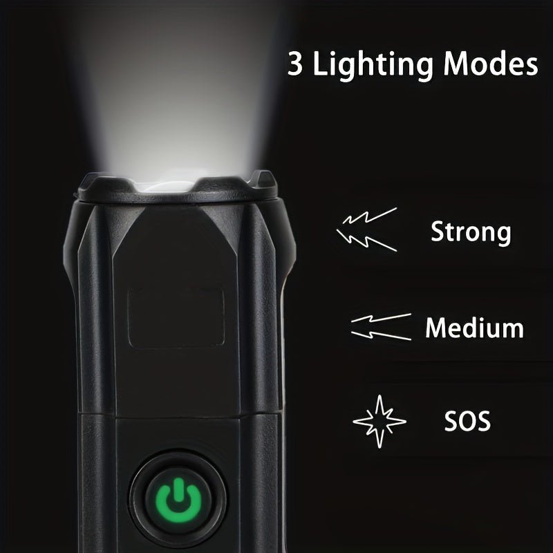 1pc Powerful Zoomable Flashlight, Outdoor Multi - functional Portable Home Small Flashlight, Telescopic Zoom Light - by PAWFECTWORLDS | PAWFECTWORLDS | , ,