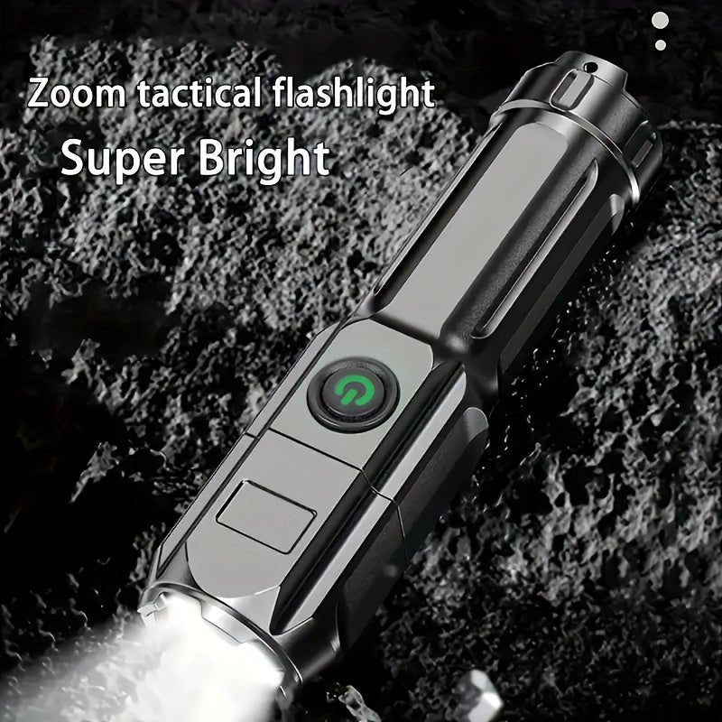 1pc Powerful Zoomable Flashlight, Outdoor Multi - functional Portable Home Small Flashlight, Telescopic Zoom Light - by PAWFECTWORLDS | PAWFECTWORLDS | , ,