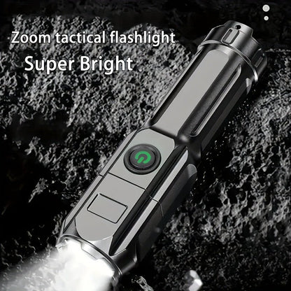 1pc Powerful Zoomable Flashlight, Outdoor Multi - functional Portable Home Small Flashlight, Telescopic Zoom Light - by PAWFECTWORLDS | PAWFECTWORLDS | , ,
