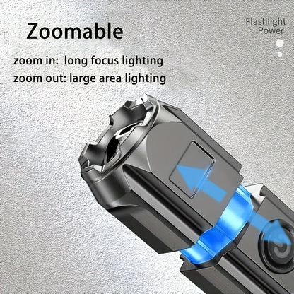 1pc Powerful Zoomable Flashlight, Outdoor Multi - functional Portable Home Small Flashlight, Telescopic Zoom Light - by PAWFECTWORLDS | PAWFECTWORLDS | , ,