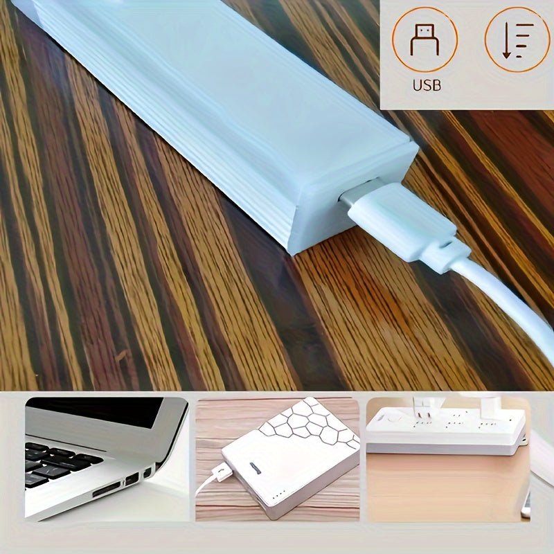1pc Wireless LED Under Cabinet Light with Motion Sensor, Ultra - Thin Magnetic Strip, USB Rechargeable, PVC Lamp Body, Indoor LED Lighting for Kitchen, Stairs, Hallway, Wardrobes - Ideal for Christmas & Thanksgiving Gifts - by PAWFECTWORLDS | PAWFECTWORLDS | , ,