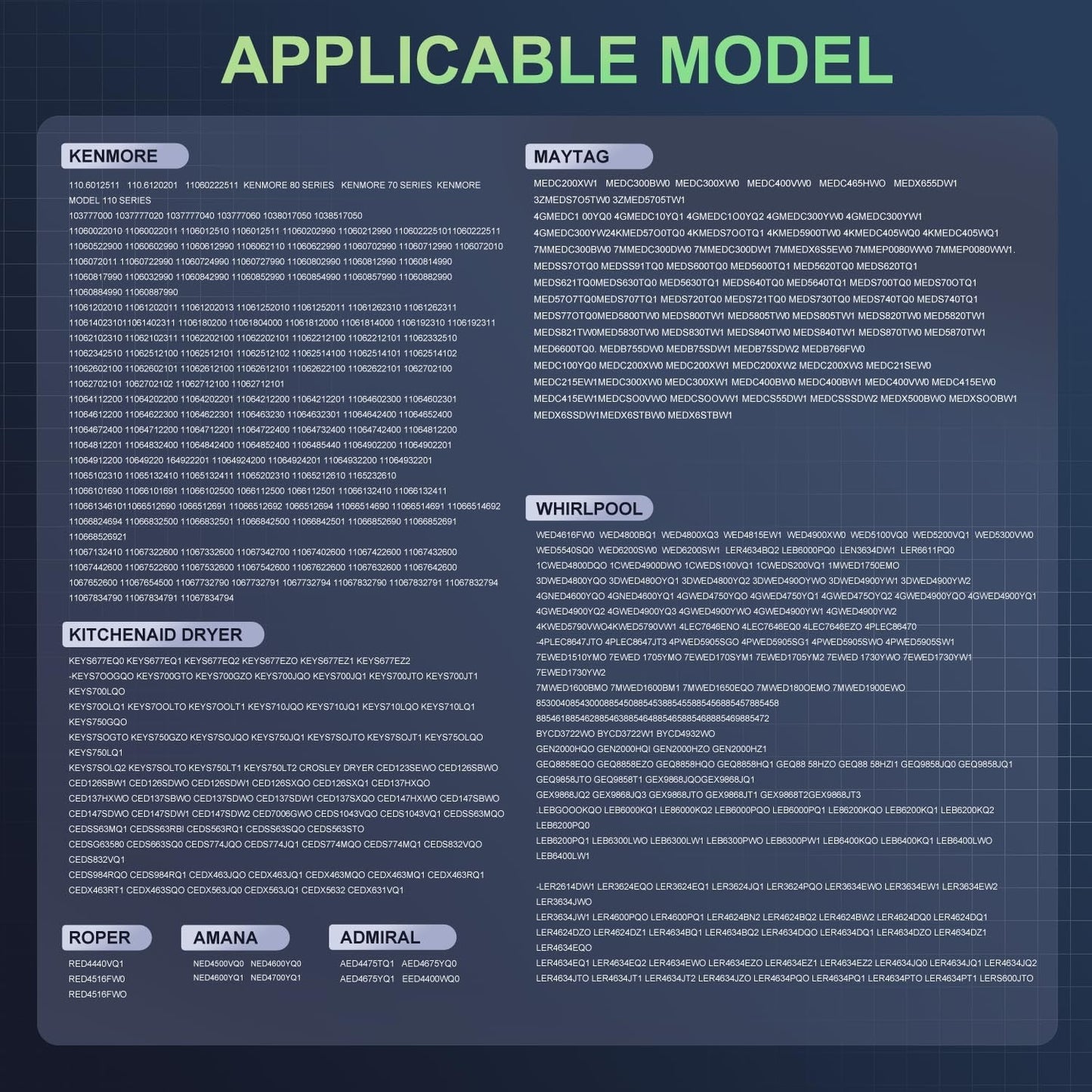 2025 Upgrade Dryer Heating Element Compatible with Whirlpool, Kenmore, Roper, Maytag, Amana, and Admiral Models - Includes Thermostat and Thermal Fuse for Medx655Dw1 and 500/600/70/80 Series Model 110 - by LFORBB | PAWFECTWORLDS | Appliances, Dryer Parts & Accessories, Parts & Accessories