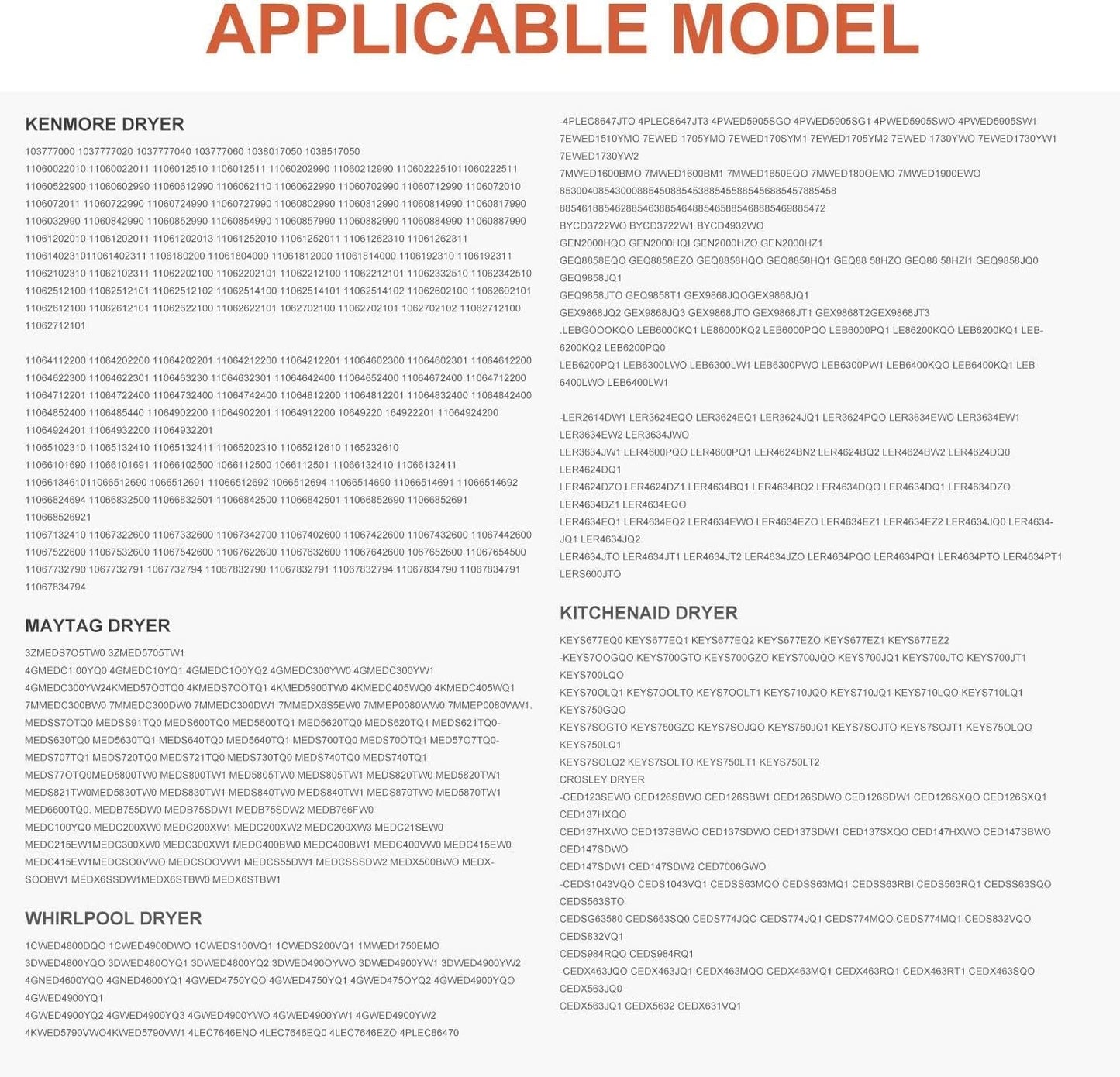 2025 Upgrade Dryer Heating Element Compatible with Whirlpool, Kenmore, Roper, Maytag, Amana, and Admiral Models - Includes Thermostat and Thermal Fuse for Medx655Dw1 and 500/600/70/80 Series Model 110 - by LFORBB | PAWFECTWORLDS | Appliances, Dryer Parts & Accessories, Parts & Accessories