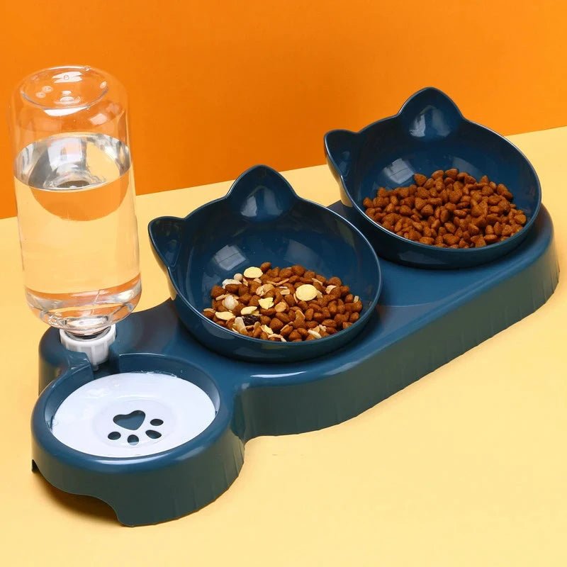 3 in 1 Cat Feeder Automatic Water Dispenser Double Bowl Pet Bowl for Small Dogs Cats Pet Food Container Cat Accessories - by PAWFECTWORLDS | PAWFECTWORLDS | , ,