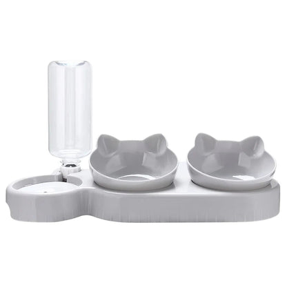3 in 1 Cat Feeder Automatic Water Dispenser Double Bowl Pet Bowl for Small Dogs Cats Pet Food Container Cat Accessories - by PAWFECTWORLDS | PAWFECTWORLDS | , ,