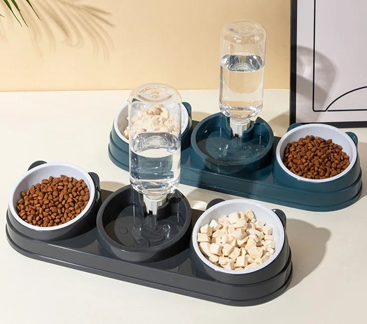 3 in 1 Cat Feeder for Cats Small Dogs 15 Degrees Raised Cat Bowls Cat bowl Automatic Cat Water Bottle Pet Supplies - by PAWFECTWORLDS | PAWFECTWORLDS | , ,