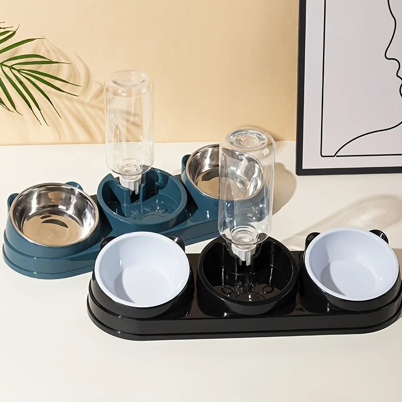 3 in 1 Cat Feeder for Cats Small Dogs 15 Degrees Raised Cat Bowls Cat bowl Automatic Cat Water Bottle Pet Supplies - by PAWFECTWORLDS | PAWFECTWORLDS | , ,