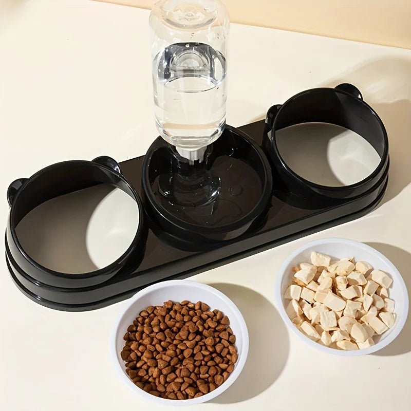 3 in 1 Cat Feeder for Cats Small Dogs 15 Degrees Raised Cat Bowls Cat bowl Automatic Cat Water Bottle Pet Supplies - by PAWFECTWORLDS | PAWFECTWORLDS | , ,