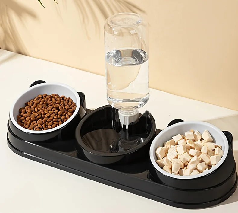 3 in 1 Cat Feeder for Cats Small Dogs 15 Degrees Raised Cat Bowls Cat bowl Automatic Cat Water Bottle Pet Supplies - by PAWFECTWORLDS | PAWFECTWORLDS | , ,