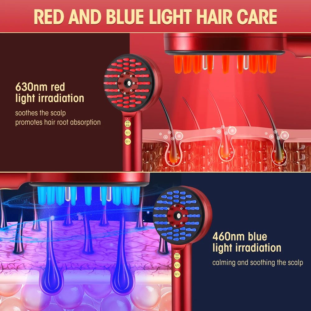 3 Modes Electric Massage Comb Portable Red Light Laser Comb for Hair Follicle Hair Follicles On The Head Essence Oil Applicator - by PAWFECTWORLDS | PAWFECTWORLDS | , ,
