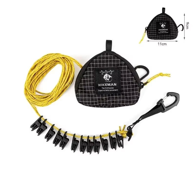 3.5 - 7M Windproof Portable Clothes Line Airing Cord with Clips Outdoor Camping Travel Hanger Foldable Cord Laundry Drying Rope - by PAWFECTWORLDS | PAWFECTWORLDS | Camping & Hiking, Outdoor Tools, Sports & Entertainment