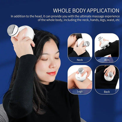 3D Waterproof Electric Head Massager Wireless Scalp Massage Promote Hair Growth Body Deep Tissue Kneading Vibration Roller - by PAWFECTWORLDS | PAWFECTWORLDS | , ,