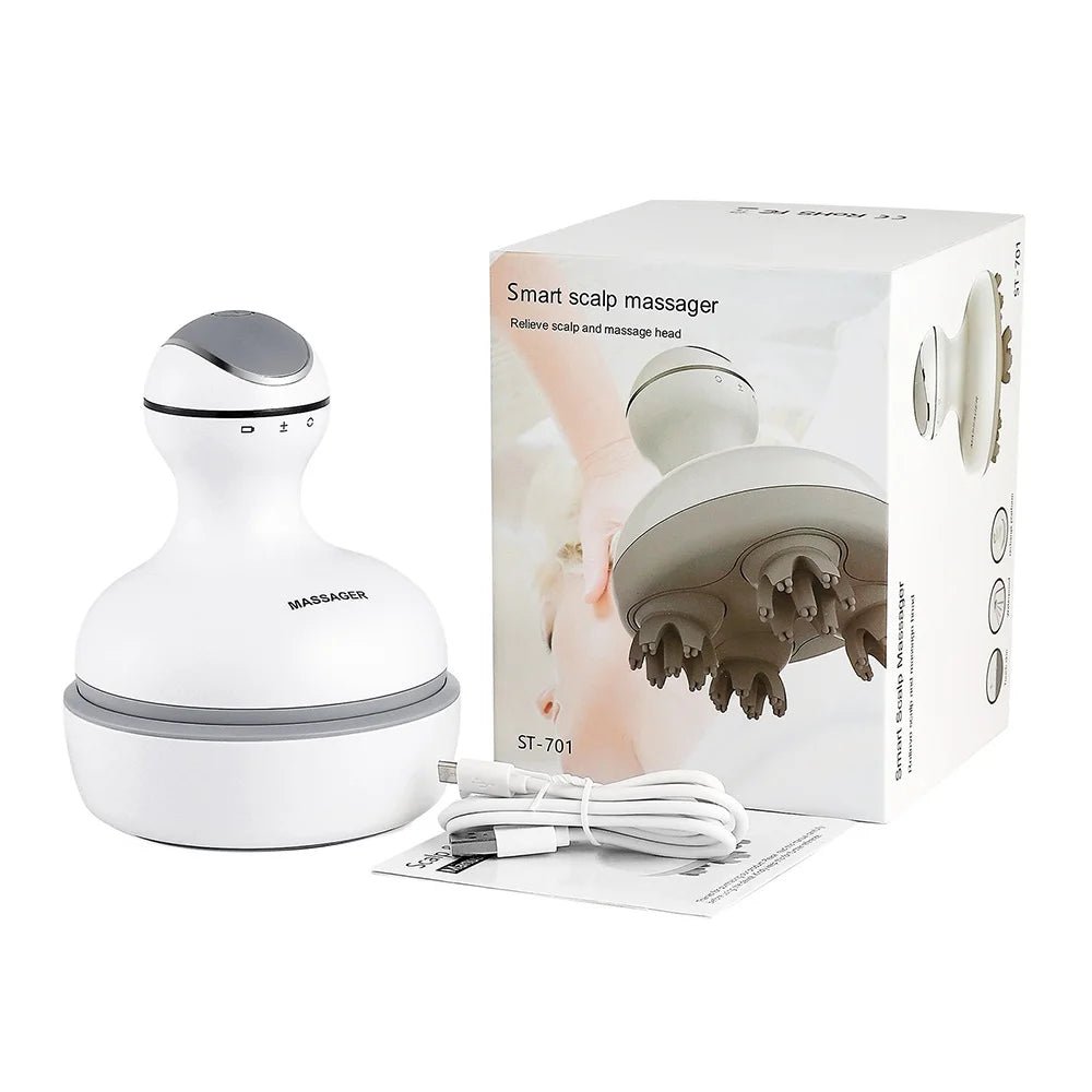 3D Waterproof Electric Head Massager Wireless Scalp Massage Promote Hair Growth Body Deep Tissue Kneading Vibration Roller - by PAWFECTWORLDS | PAWFECTWORLDS | , ,