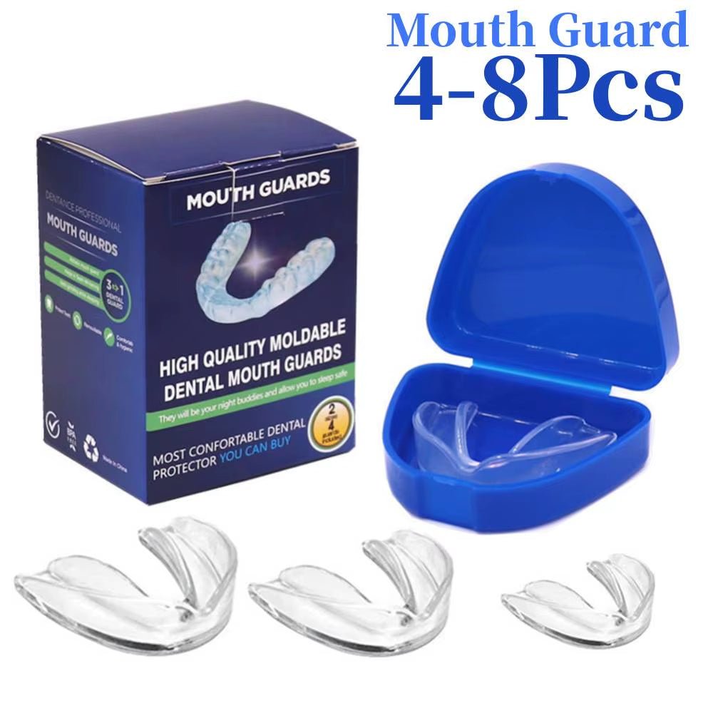 4 - 8Pcs EVA Sports Mouth Protector Anti - Snoring Mouthpiece Anti - Snoring Device at Night for Bruxism Stop Snoring Teeth Mouthguard - by PAWFECTWORLDS | PAWFECTWORLDS | Fitness & Body Building, Sports & Entertainment, Sports Safety