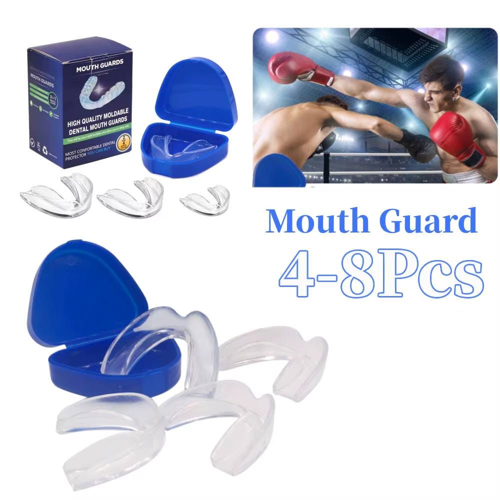 4 - 8Pcs EVA Sports Mouth Protector Anti - Snoring Mouthpiece Anti - Snoring Device at Night for Bruxism Stop Snoring Teeth Mouthguard - by PAWFECTWORLDS | PAWFECTWORLDS | Fitness & Body Building, Sports & Entertainment, Sports Safety