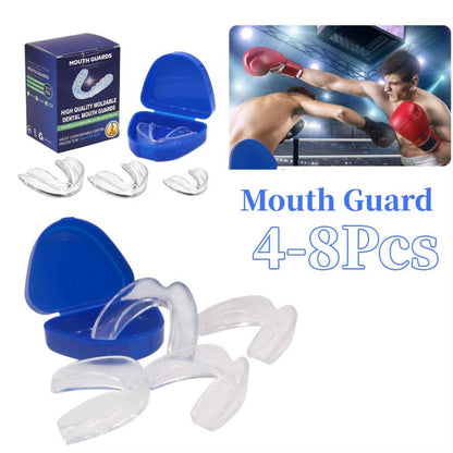 4 - 8Pcs EVA Sports Mouth Protector Anti - Snoring Mouthpiece Anti - Snoring Device at Night for Bruxism Stop Snoring Teeth Mouthguard - by PAWFECTWORLDS | PAWFECTWORLDS | Fitness & Body Building, Sports & Entertainment, Sports Safety