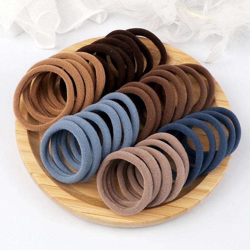 50pcs/Set Women Basic Hair Bands 1.57inch Simple Solid Colors Elastic Headband Hair Ropes Ties Hair Accessories Ponytail Holder - by PAWFECTWORLDS | PAWFECTWORLDS | , ,