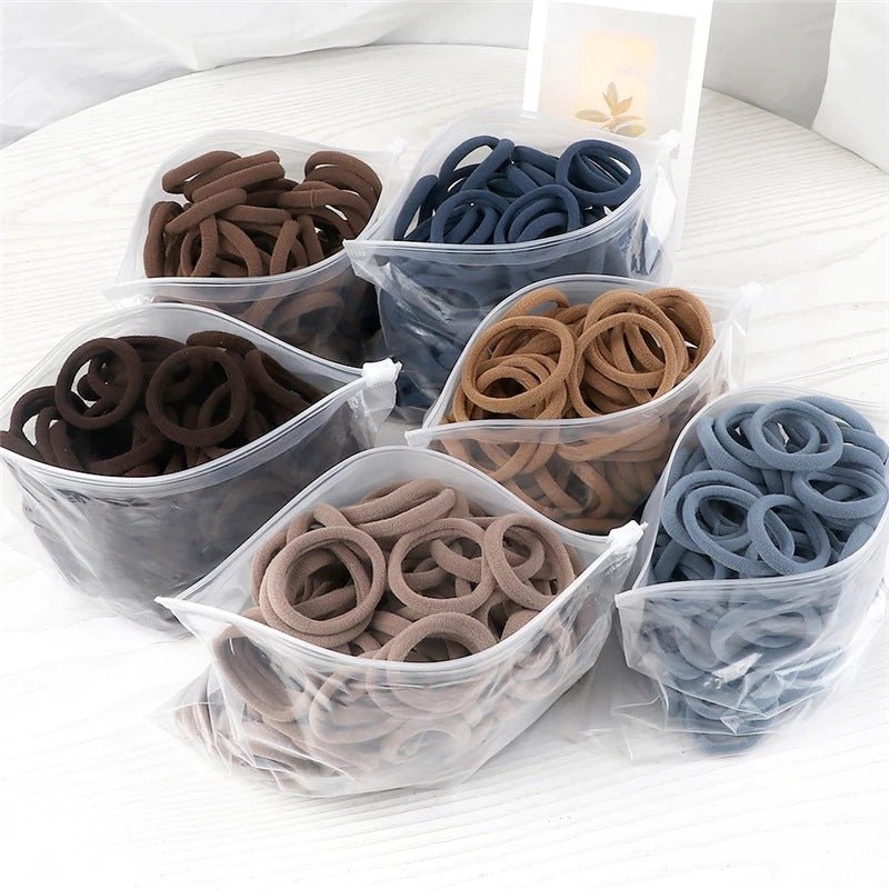 50pcs/Set Women Basic Hair Bands 1.57inch Simple Solid Colors Elastic Headband Hair Ropes Ties Hair Accessories Ponytail Holder - by PAWFECTWORLDS | PAWFECTWORLDS | , ,