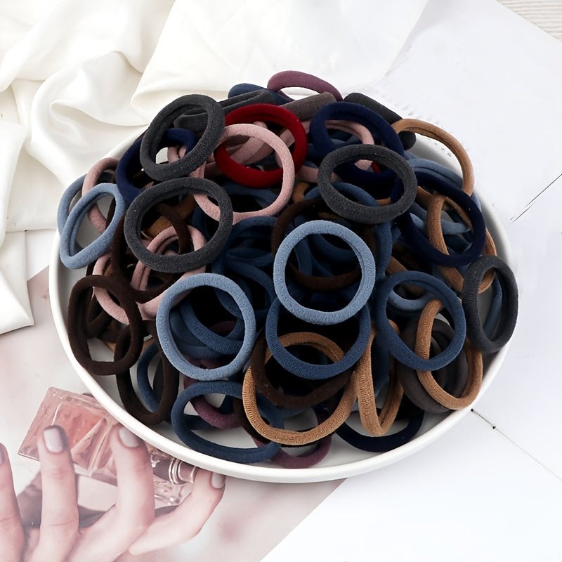 50pcs/Set Women Basic Hair Bands 1.57inch Simple Solid Colors Elastic Headband Hair Ropes Ties Hair Accessories Ponytail Holder - by PAWFECTWORLDS | PAWFECTWORLDS | , ,