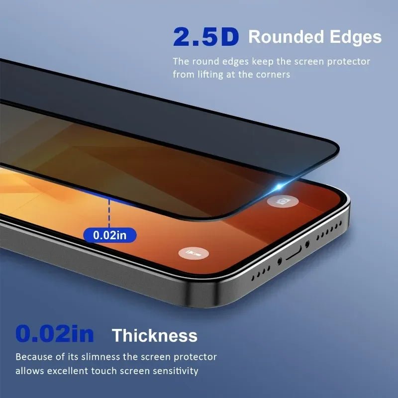 5Pcs Full Cover Privacy Screen Protector For iPhone 16 11 12 13 14 Pro Max Mini 8K Anti - spy Glass For iPhone 15 17 PRO XR XS MAX - by PAWFECTWORLDS | PAWFECTWORLDS | , ,