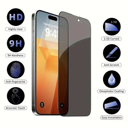 5Pcs Full Cover Privacy Screen Protector For iPhone 16 11 12 13 14 Pro Max Mini 8K Anti - spy Glass For iPhone 15 17 PRO XR XS MAX - by PAWFECTWORLDS | PAWFECTWORLDS | , ,
