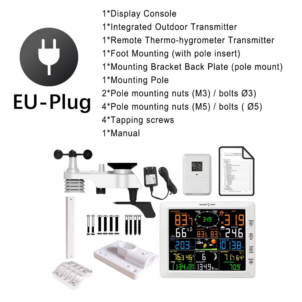 7 - In - 1 Wi - Fi Weather Station 8 in Color Display & Solar Wireless Outdoor Sensor Alarm Alerts for Temperature Humidity - by PAWFECTWORLDS | PAWFECTWORLDS | Measurement & Analysis Instruments, Temperature Humidity Instruments, Tools