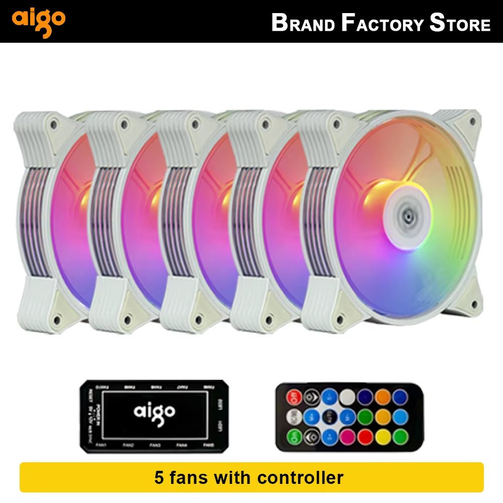 Aigo AR12 White 120mm RGB Fan Kit for PC Gamer - by Aigo | PAWFECTWORLDS | Computer & Office, Computer Components, PC Fans & Cooling
