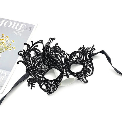 Black Hollow Lace Masquerade Face Mask Sexy Cosplay Prom Party Props Costume Carnival Masquerade Mask Nightclub Queen Eye Mask - by PAWFECTWORLDS | PAWFECTWORLDS | , ,