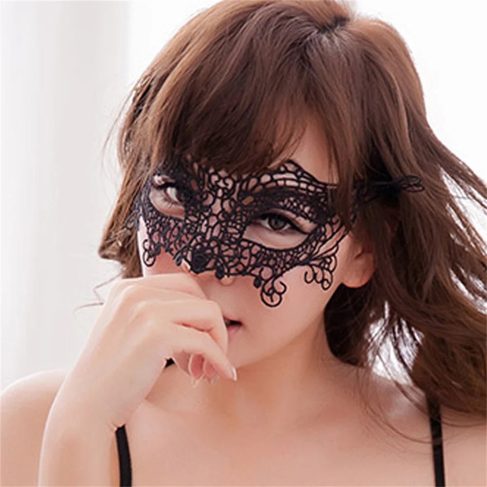 Black Hollow Lace Masquerade Face Mask Sexy Cosplay Prom Party Props Costume Carnival Masquerade Mask Nightclub Queen Eye Mask - by PAWFECTWORLDS | PAWFECTWORLDS | , ,