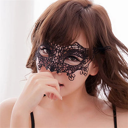 Black Hollow Lace Masquerade Face Mask Sexy Cosplay Prom Party Props Costume Carnival Masquerade Mask Nightclub Queen Eye Mask - by PAWFECTWORLDS | PAWFECTWORLDS | , ,