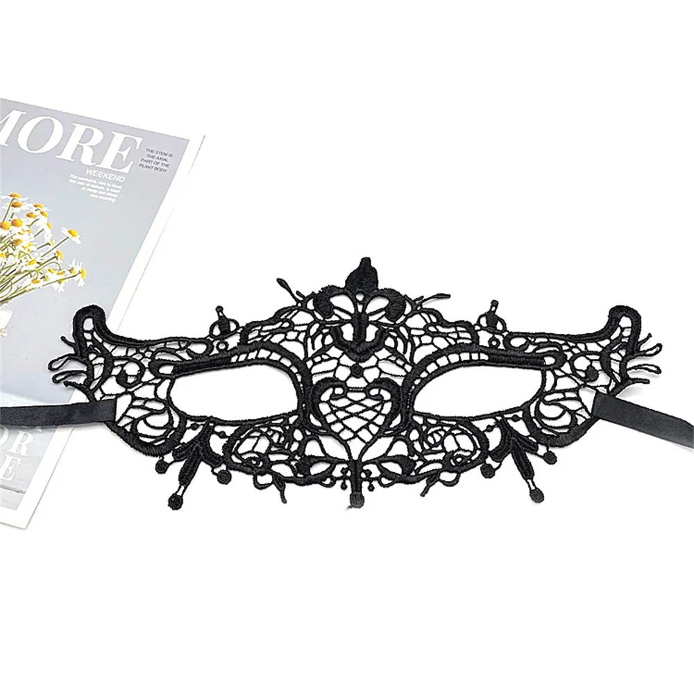 Black Hollow Lace Masquerade Face Mask Sexy Cosplay Prom Party Props Costume Carnival Masquerade Mask Nightclub Queen Eye Mask - by PAWFECTWORLDS | PAWFECTWORLDS | , ,