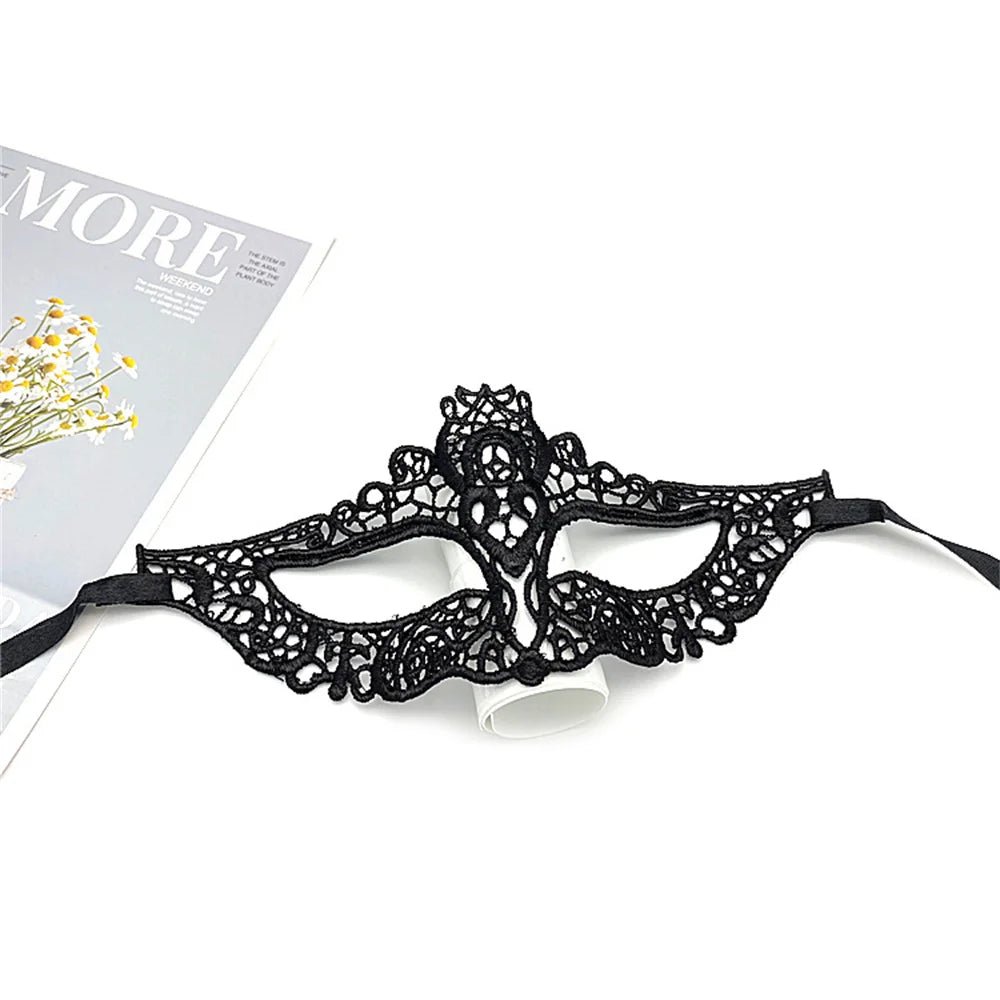 Black Hollow Lace Masquerade Face Mask Sexy Cosplay Prom Party Props Costume Carnival Masquerade Mask Nightclub Queen Eye Mask - by PAWFECTWORLDS | PAWFECTWORLDS | , ,