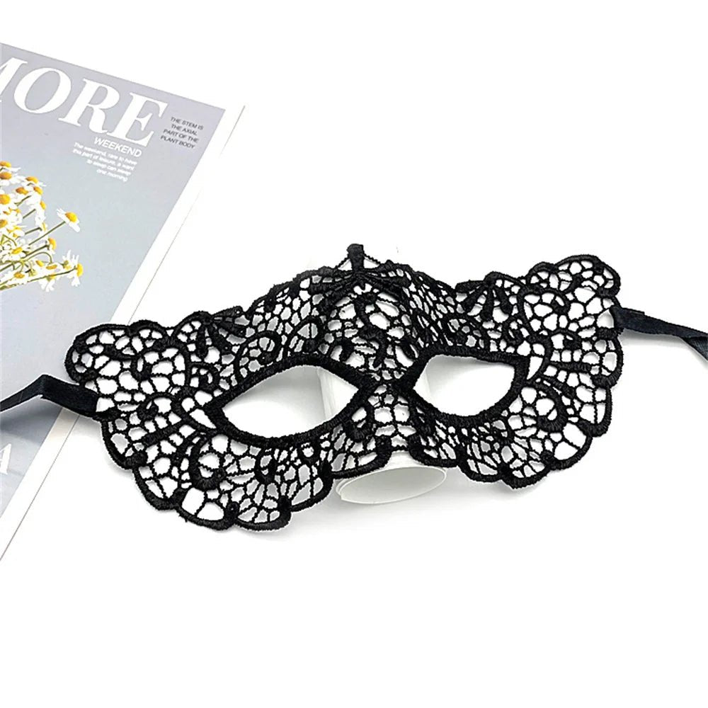 Black Hollow Lace Masquerade Face Mask Sexy Cosplay Prom Party Props Costume Carnival Masquerade Mask Nightclub Queen Eye Mask - by PAWFECTWORLDS | PAWFECTWORLDS | , ,