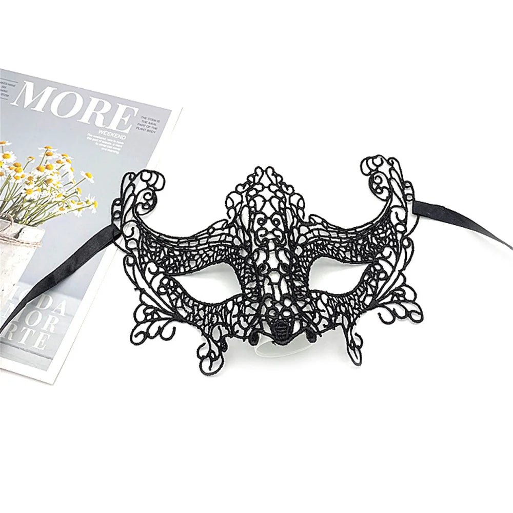 Black Hollow Lace Masquerade Face Mask Sexy Cosplay Prom Party Props Costume Carnival Masquerade Mask Nightclub Queen Eye Mask - by PAWFECTWORLDS | PAWFECTWORLDS | , ,