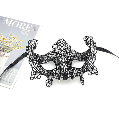 Black Hollow Lace Masquerade Face Mask Sexy Cosplay Prom Party Props Costume Carnival Masquerade Mask Nightclub Queen Eye Mask - by PAWFECTWORLDS | PAWFECTWORLDS | , ,